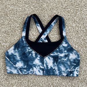 Lululemon On Your Way Sports Bra Blue Tie Dye
